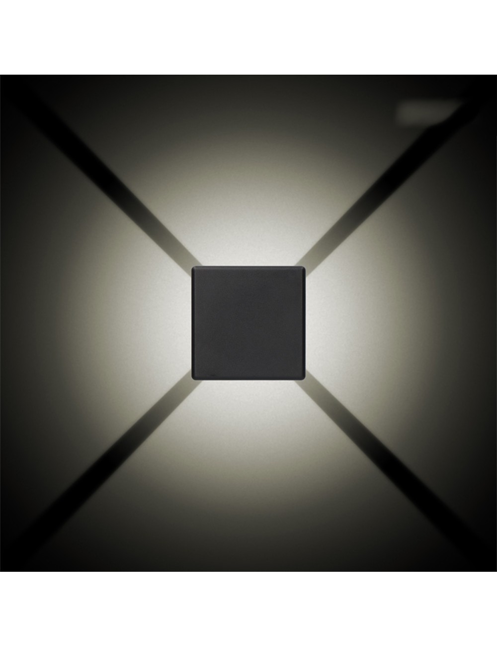 Aplique led cuadrado 4 proyecciones 6 w 516 lm 3000 k luz calida ip54 11.5 x 11.5 x 5 cm