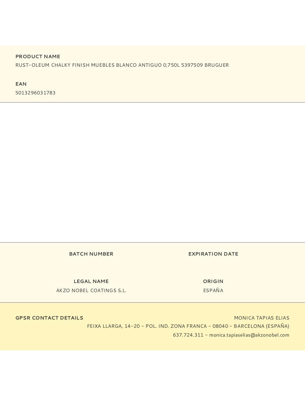 Rust-oleum chalky finish muebles blanco antiguo 750 ml