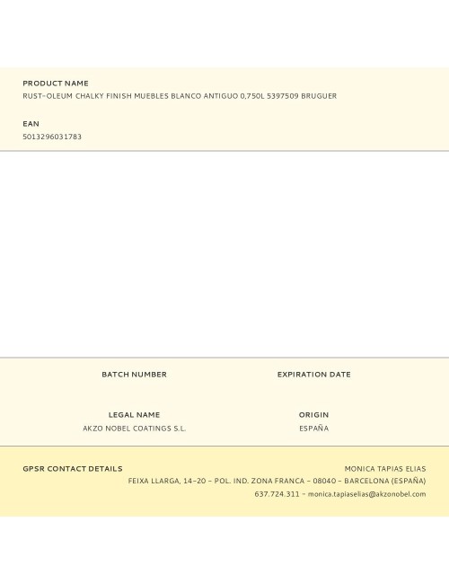 Rust-oleum chalky finish muebles blanco antiguo 750 ml