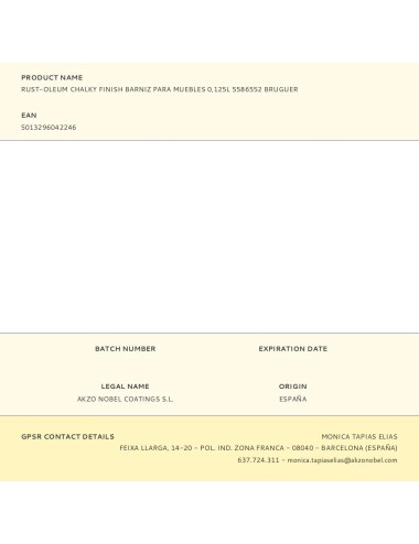 Rust-oleum chalky finish barniz para muebles 125 ml