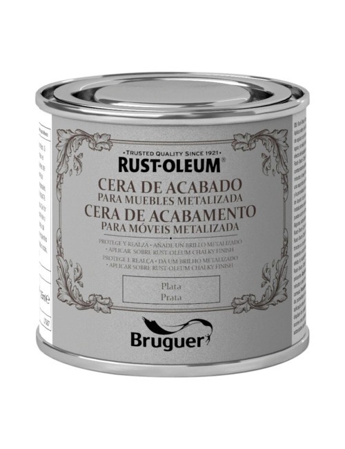 Rust-oleum chalky finish cera para muebles plata 125 ml
