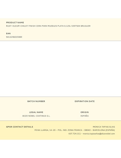 Rust-oleum chalky finish cera para muebles plata 125 ml