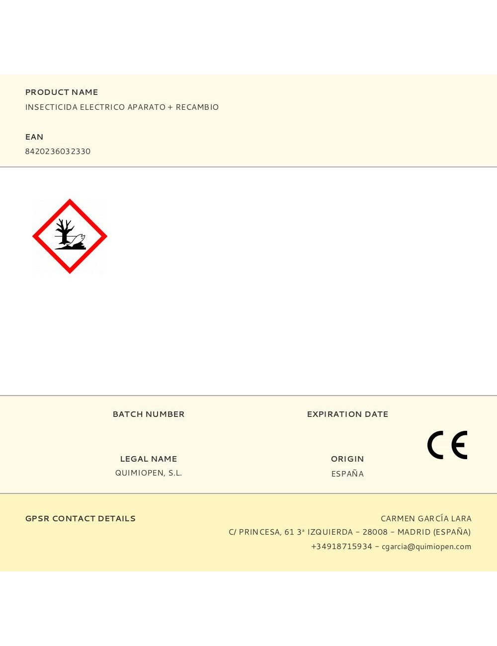 Insecticida electrico aparato + recambio
