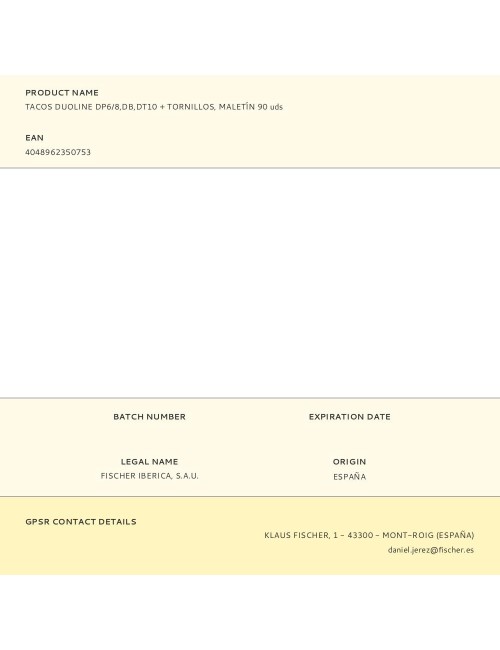 Tacos duoline dp6/8,db,dt10 + tornillos, maletín 90 uds