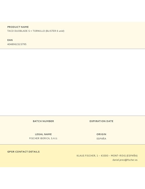 Taco duoblade s + tornillo (blister 6 unid)