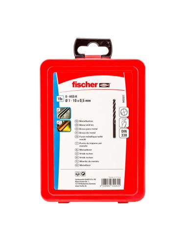 Broca para metal hss-r din 338, juego 19 piezas, ø1,00 - ø10,00 mm