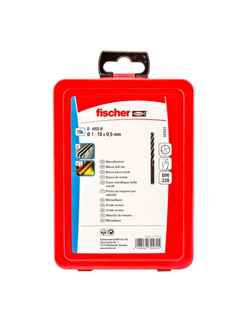 Broca para metal hss-r din 338, juego 19 piezas, ø1,00 - ø10,00 mm