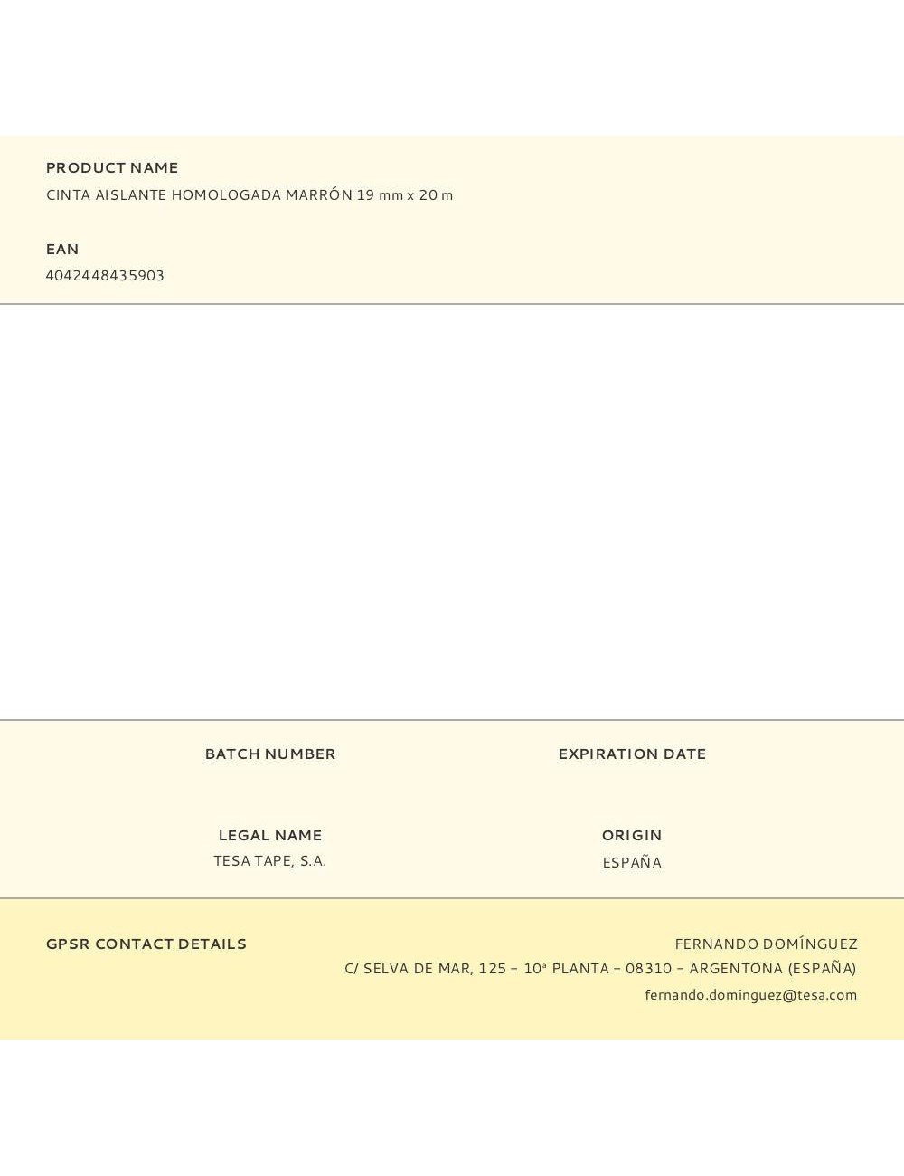 Cinta aislante homologada marrón 19 mm x 20 m