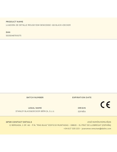 Lijadora de detalle mouse 55w bew230bc-qs black+decker
