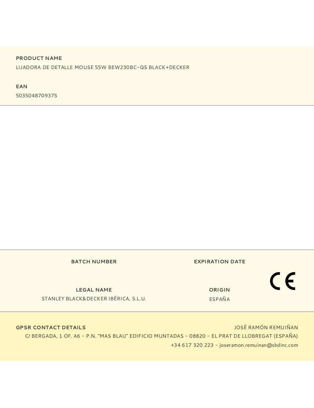 Lijadora de detalle mouse 55w bew230bc-qs black+decker