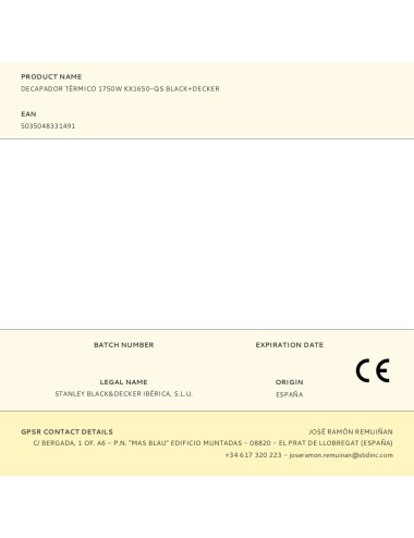 Decapador térmico 1750w kx1650-qs black+decker