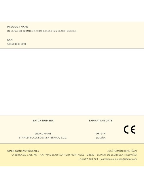 Decapador térmico 1750w kx1650-qs black+decker