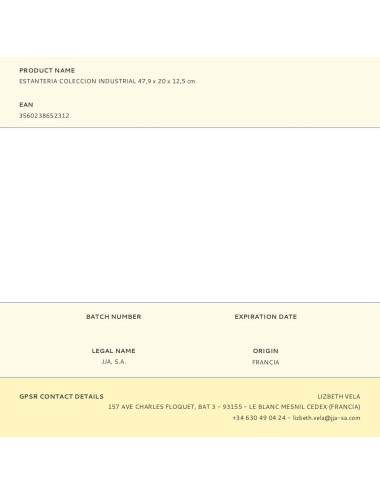 Estanteria coleccion industrial 47,9 x 20 x 12,5 cm