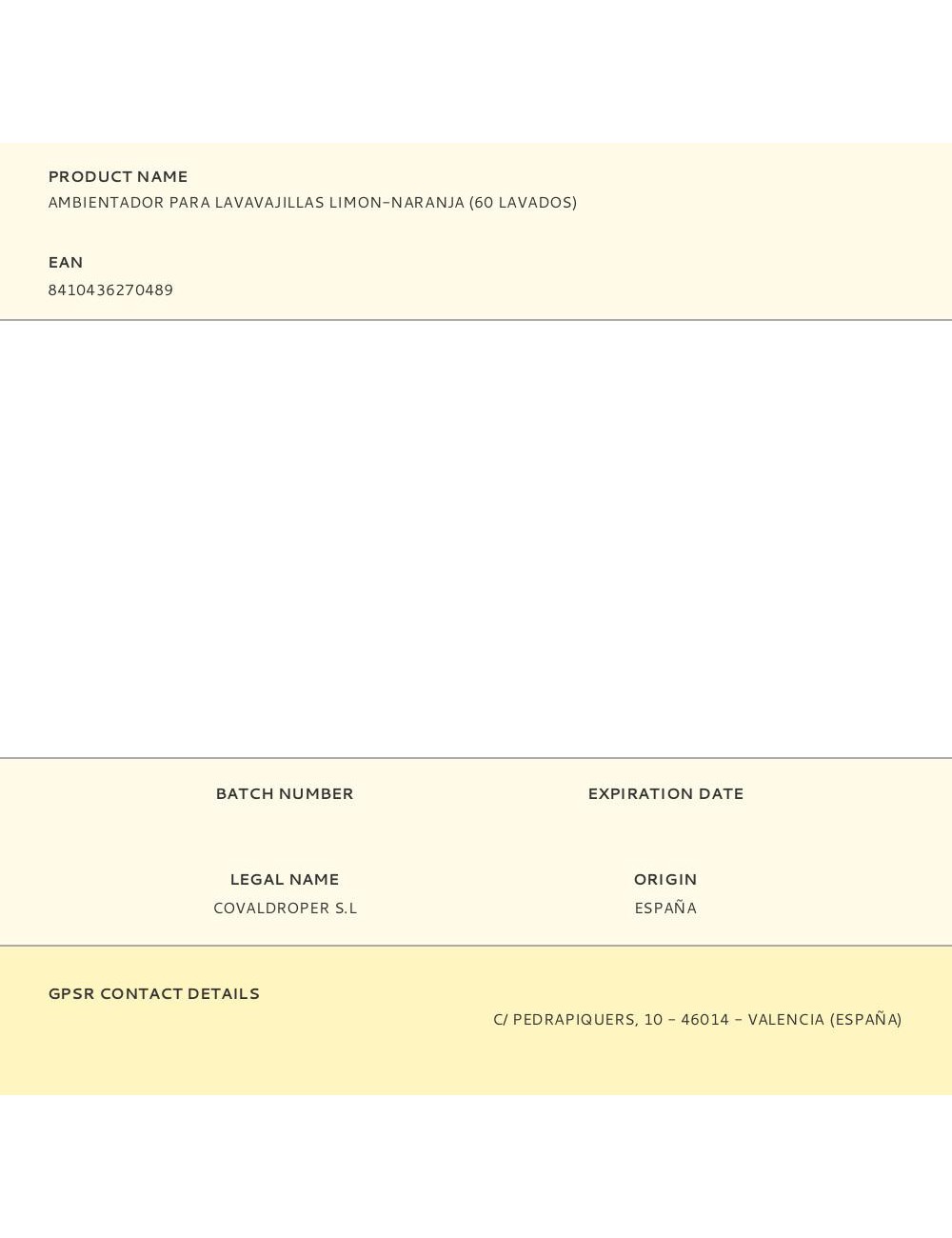 Ambientador para lavavajillas limon-naranja (60 lavados)