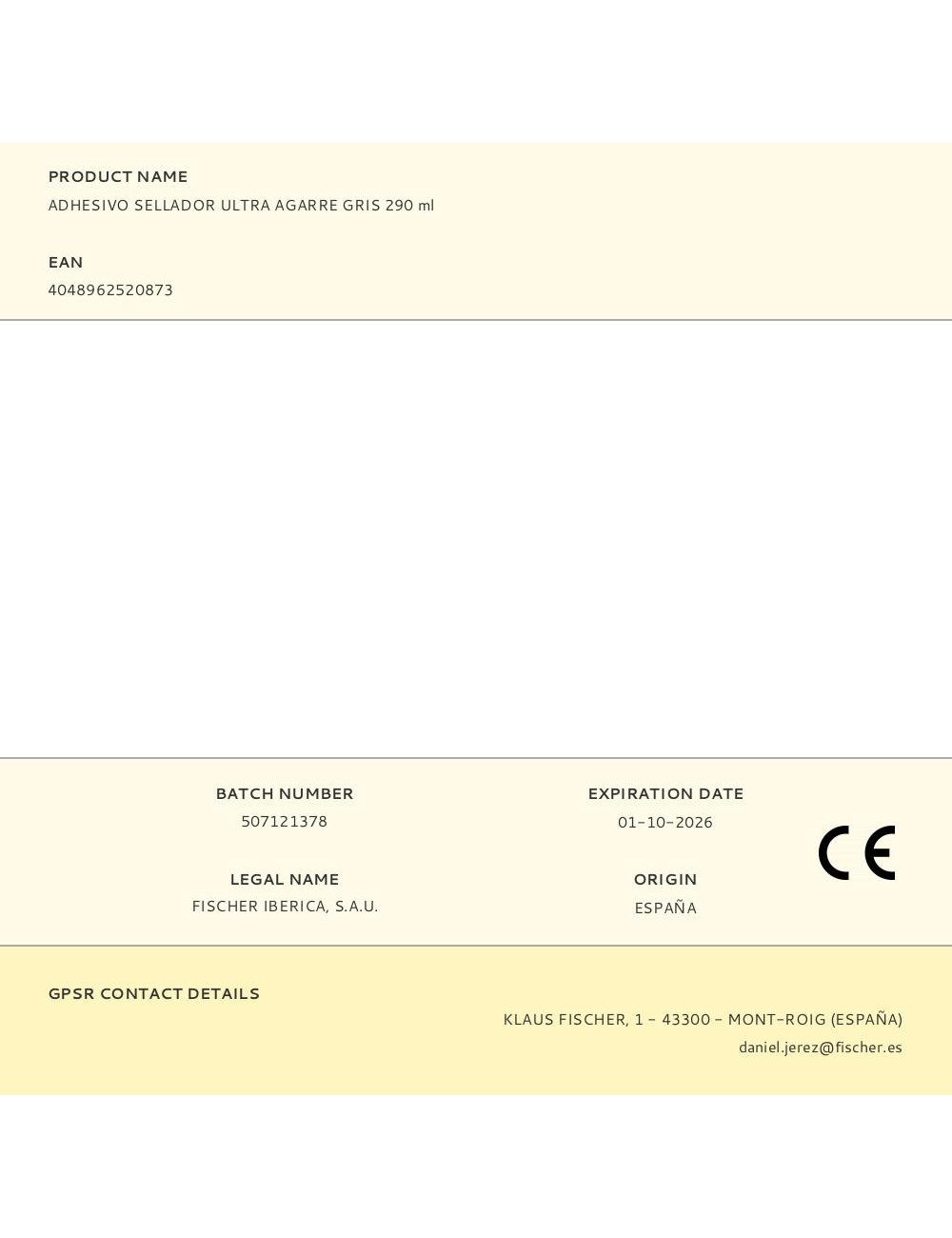 Adhesivo sellador ultra agarre gris 290 ml