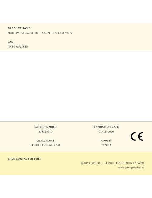 Adhesivo sellador ultra agarre negro 290 ml