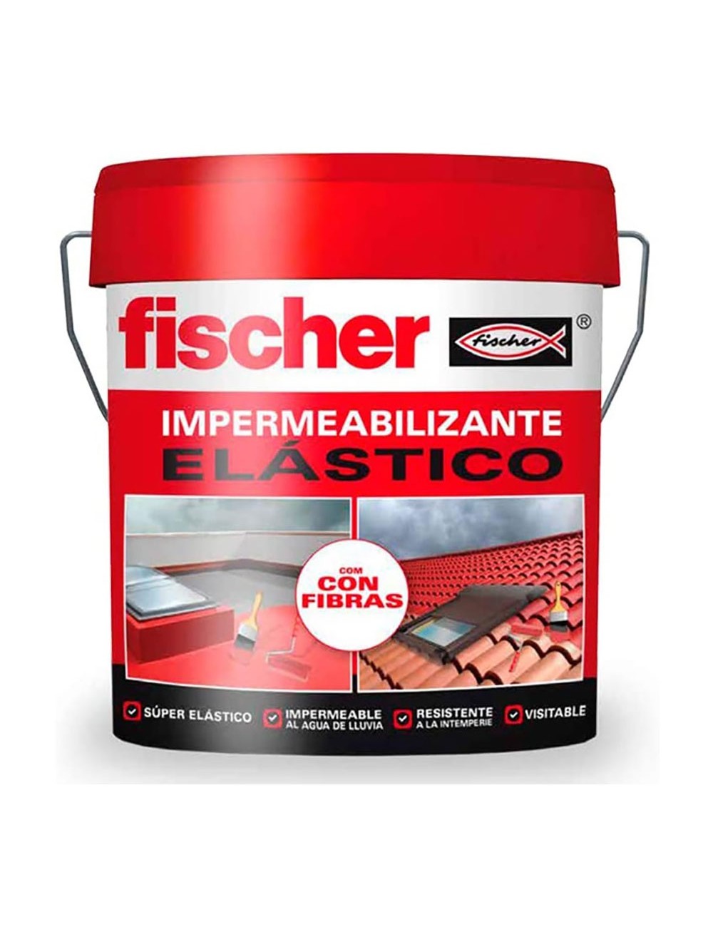 Impermeabilizante gris con fibras 15 l