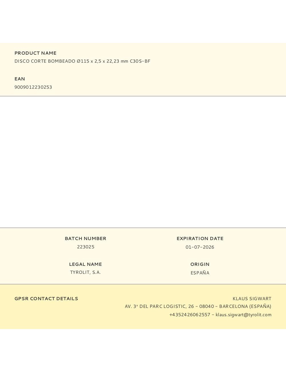 Disco corte bombeado ø115 x 2,5 x 22,23 mm c30s-bf