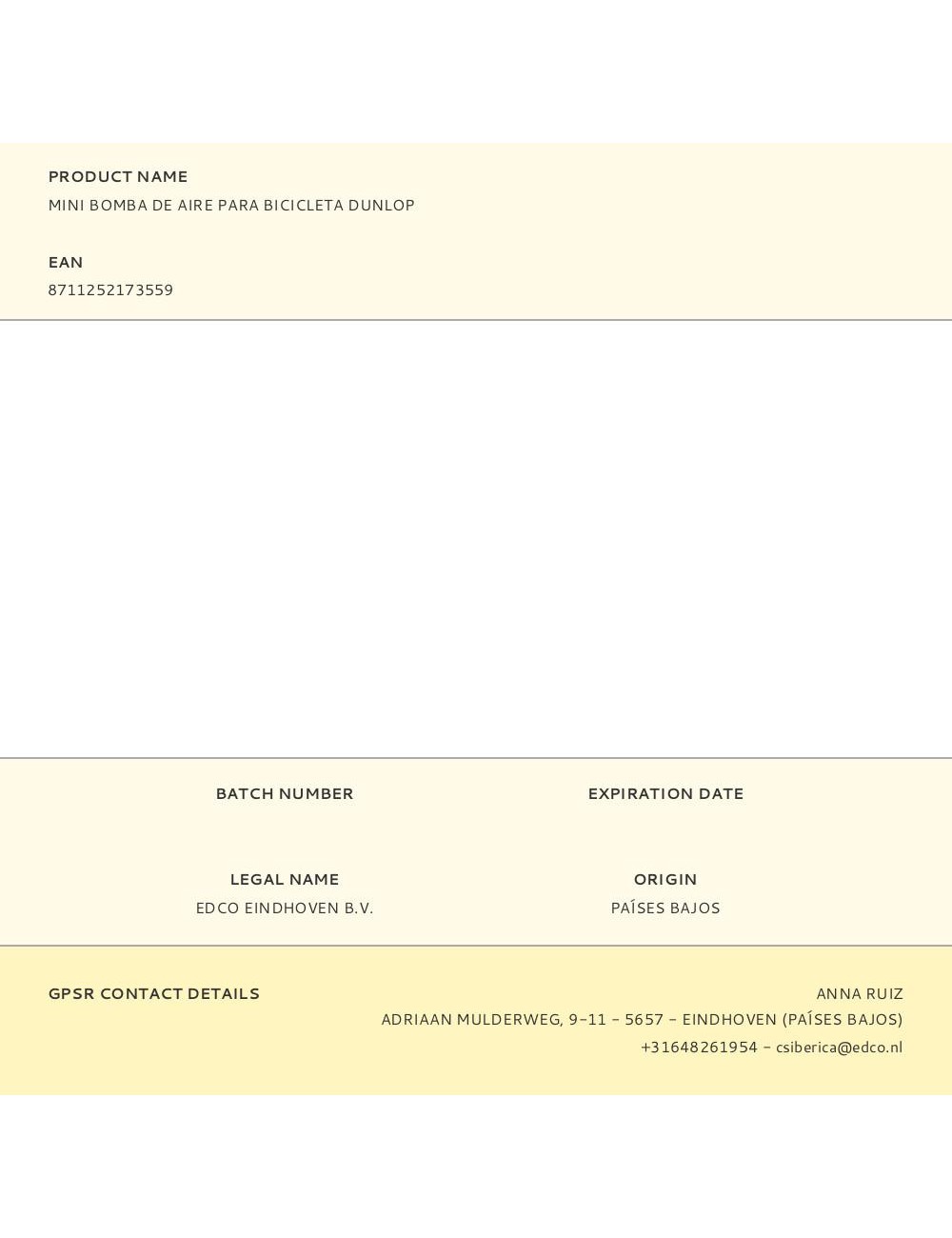 Mini bomba de aire para bicicleta dunlop