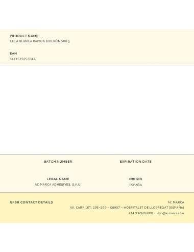 Cola blanca rapida biberón 500 g