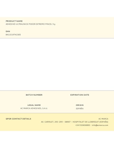 Adhesivo ultraunick poder extremo pincel 5 g