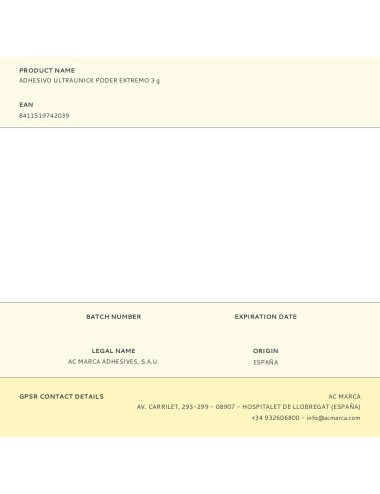 Adhesivo ultraunick poder extremo 3 g
