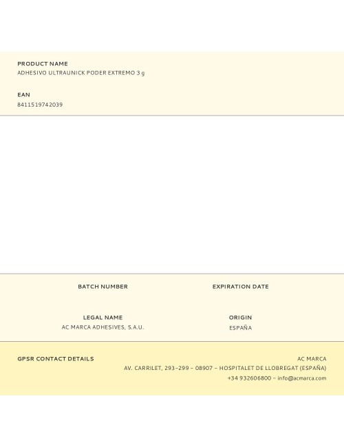 Adhesivo ultraunick poder extremo 3 g