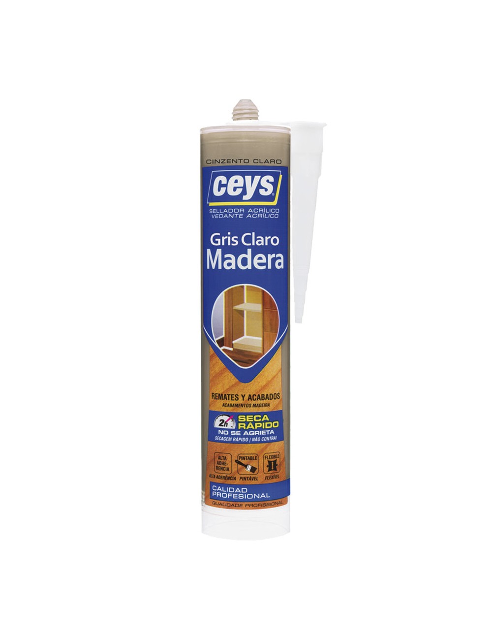 Sellador acrílico madera gris claro 300 ml