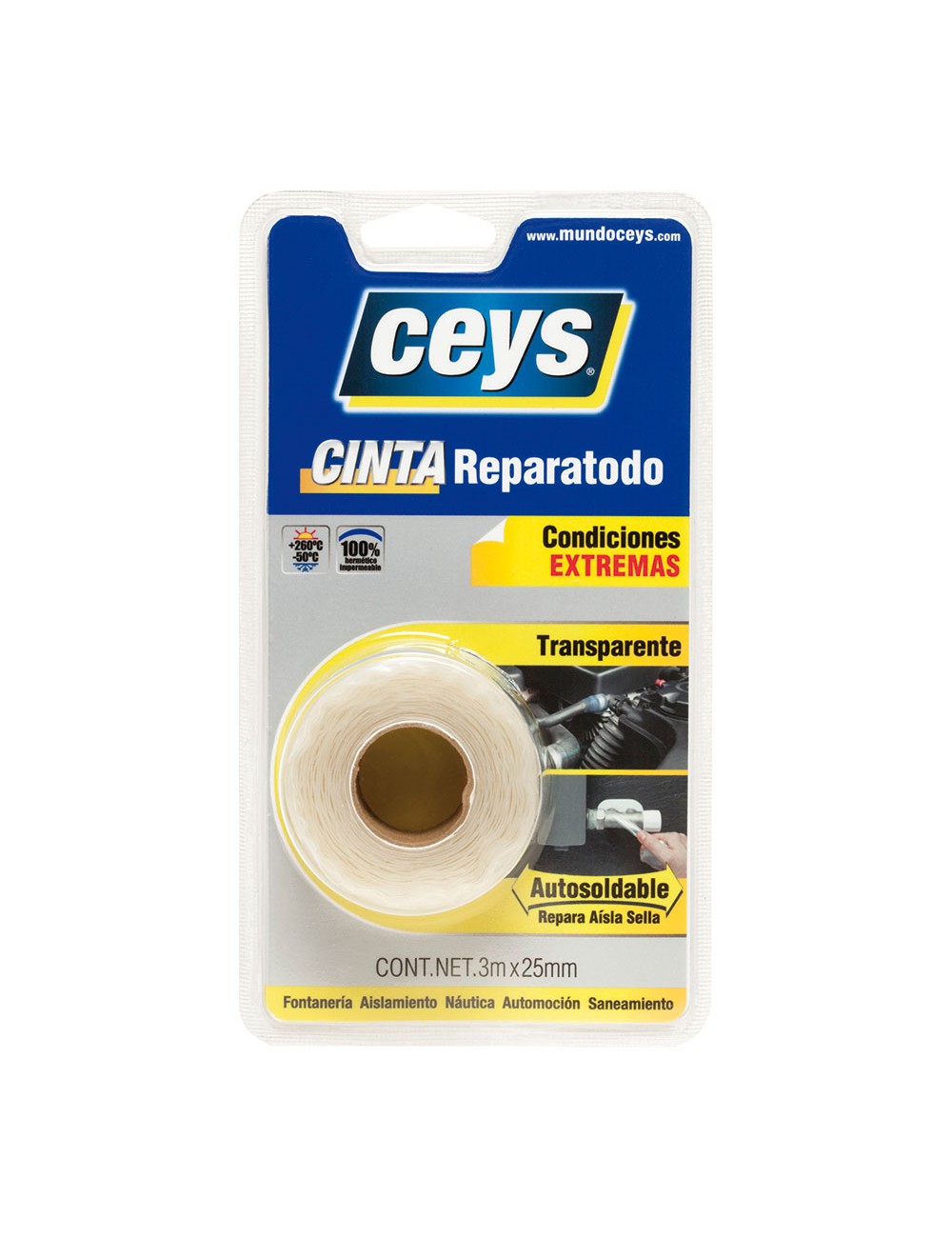 Cinta reparatodo vulcanizable 25 mm x 3 m