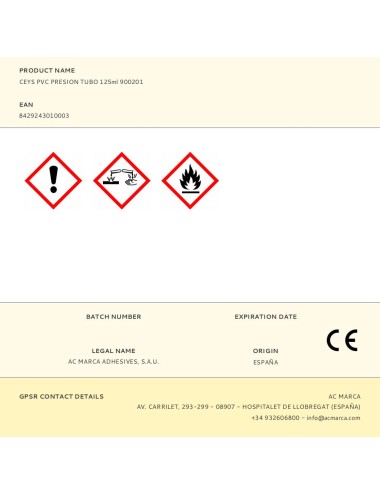 Adhesivo pvc presion tubo 125 ml