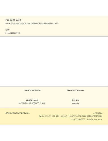 Agua stop cinta extrema instantánea transparente