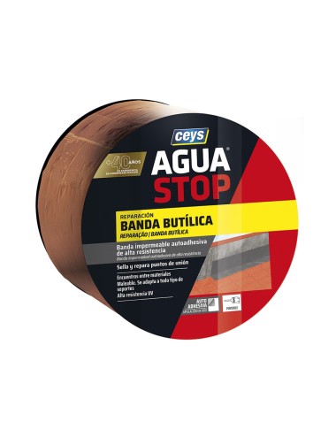 Aguastop banda impermeable butilo color teja 10 cm x 10 m
