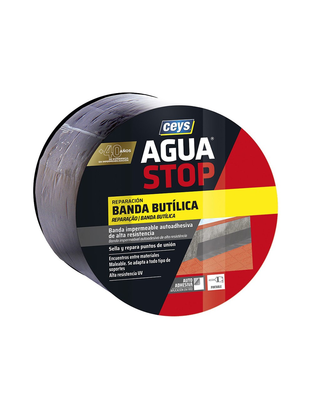 Aguastop banda impermeable butilo color gris 10 cm x 10 m