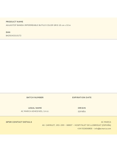 Aguastop banda impermeable butilo color gris 10 cm x 10 m