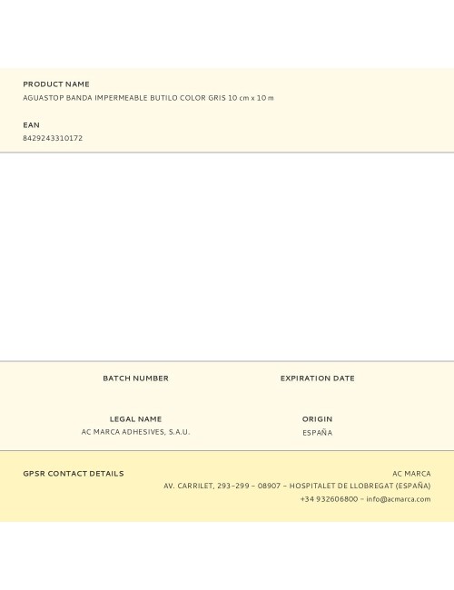 Aguastop banda impermeable butilo color gris 10 cm x 10 m