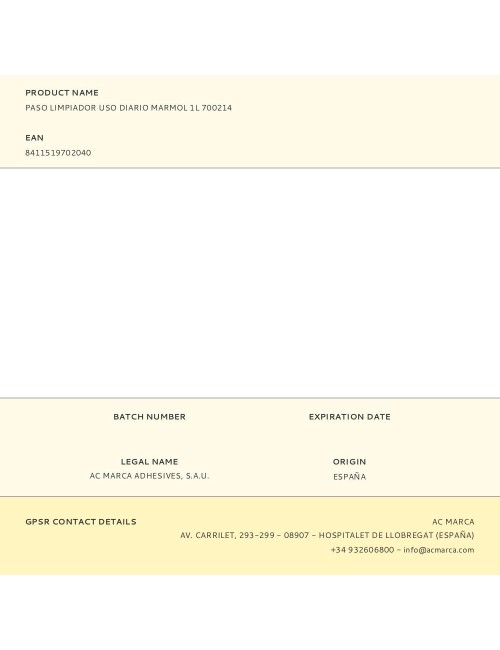 Paso limpiador uso diario marmol 1l 700214