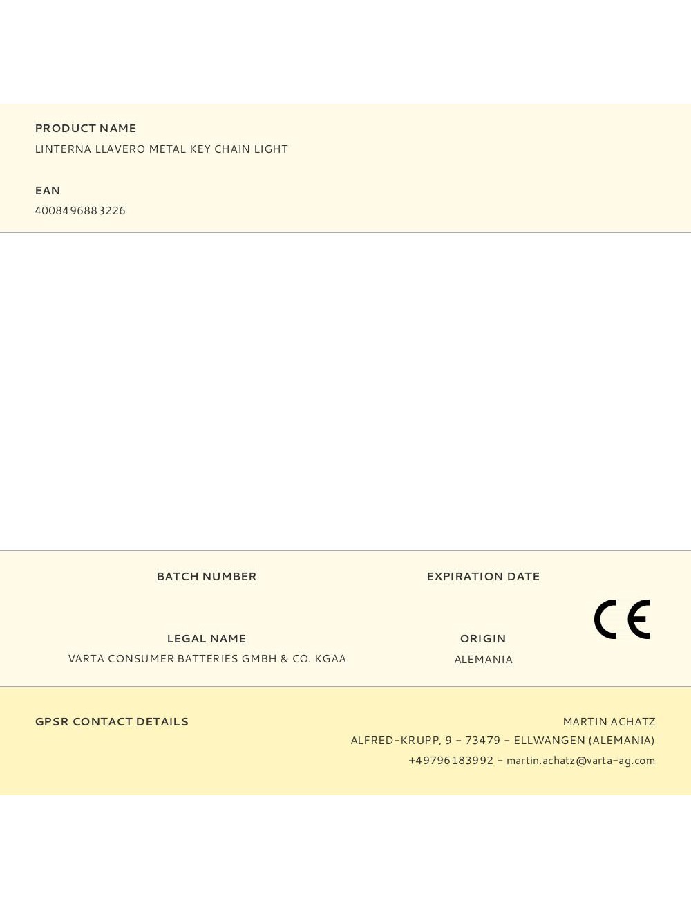 Linterna llavero metal key chain light