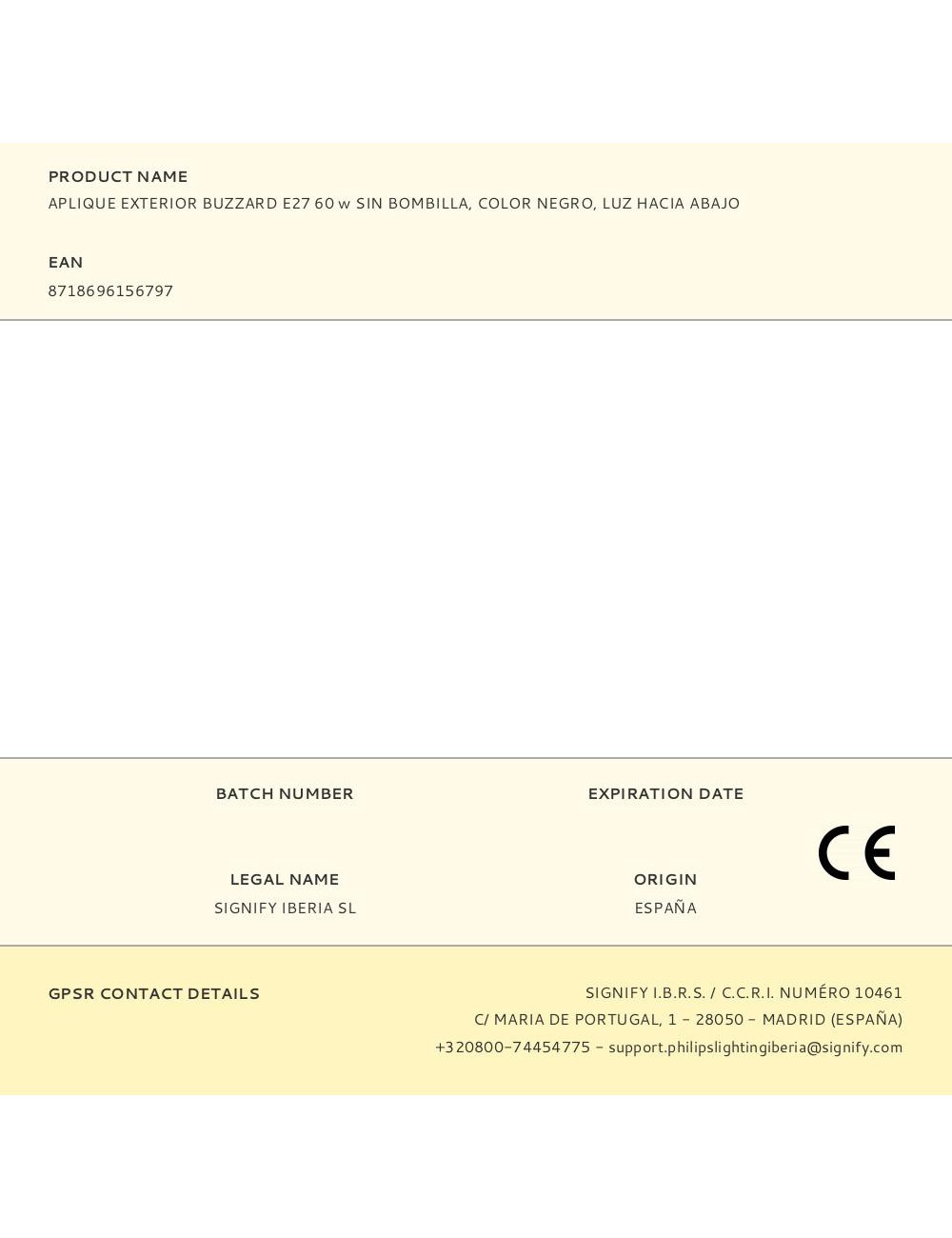 Aplique exterior buzzard e27 60 w sin bombilla, color negro, luz hacia abajo