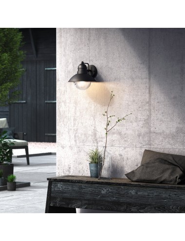 Aplique exterior hoverfly e27 60 w sin bombilla, color negro, luz hacia abajo