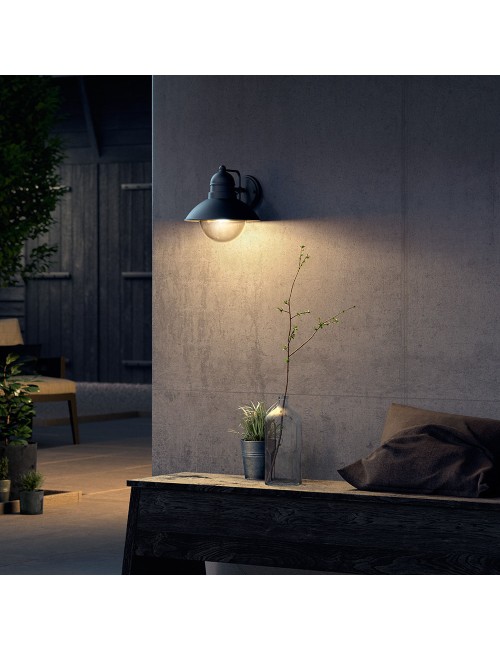 Aplique exterior hoverfly e27 60 w sin bombilla, color negro, luz hacia abajo