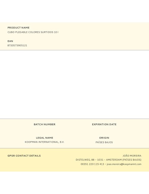 Cubo plegable colores surtidos 10 l