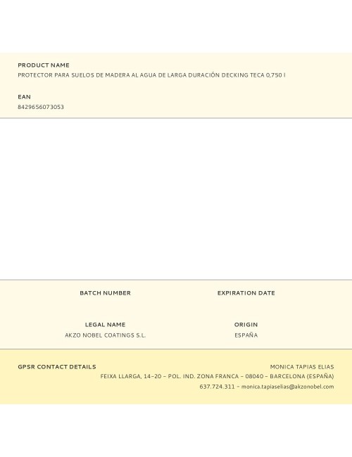 Lasur suelos de madera al agua interior/exterior teca satinado 750 ml