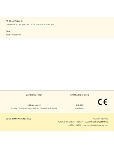 Linterna work flex motion sensor h20 varta