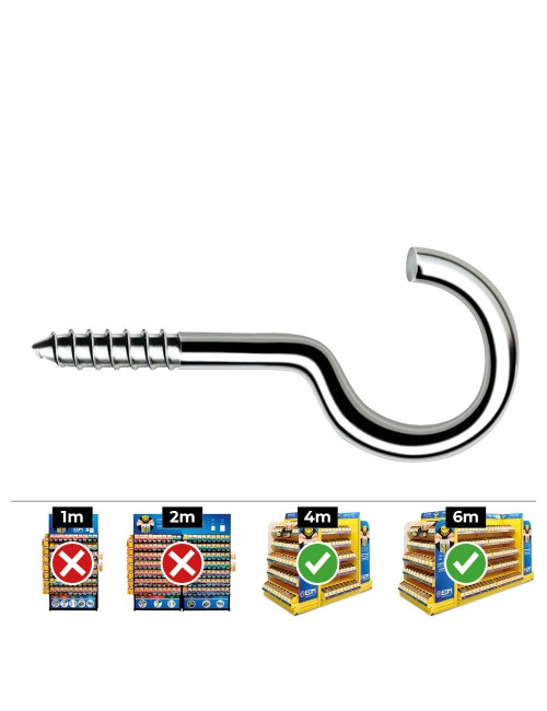 Hembrilla roscada abierta ø3,0 x 40 mm zincado, caja 500 uds