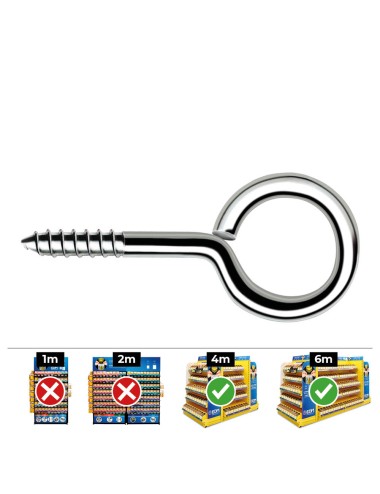 Hembrilla roscada cerrada ø4,0 x 60 mm zincado, caja 250 uds