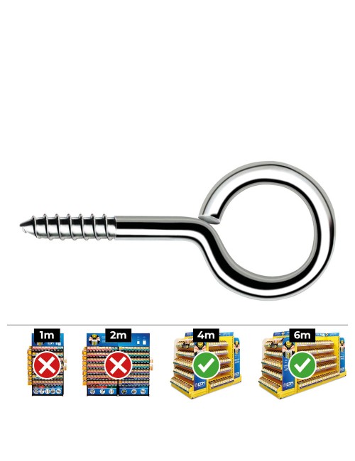 Hembrilla roscada cerrada ø4,5 x 90 mm zincado, caja 200 uds