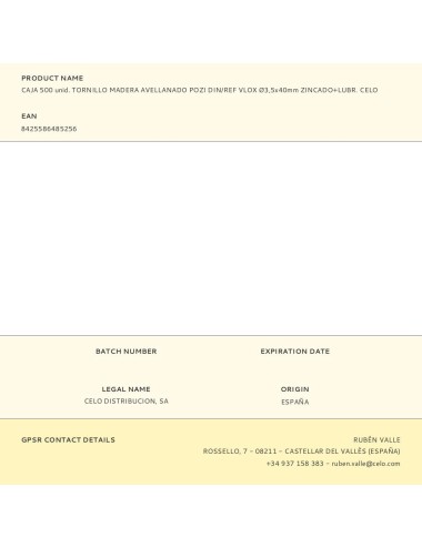 Caja 500 unid. tornillo madera avellanado pozi din/ref vlox ø3,5x40mm zincado+lubr. celo