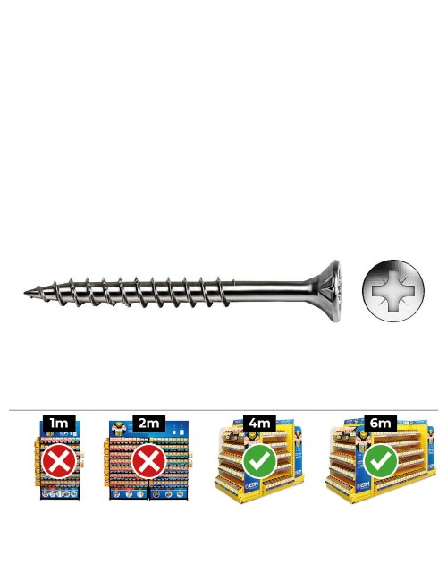 Caja 50 unid. tornillo madera avellanado pz r/parc ref vloxp ø5x100mm zincado