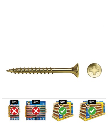 Caja 200 unidades tornillo madera avellanado pz r/parc din/ref vlox p ø6 x 60 mm bicromatado