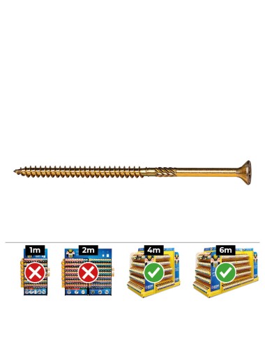 Caja 100 unidades tornillo madera avellanado pz r/parc din/ref vlox p ø6 x 120 mm bicromatado